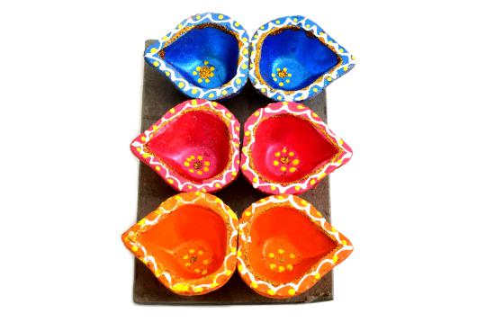 Decorative Earthern lamps - Set of 6
