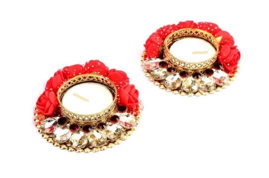Lotus Crafted Designer Diyas ( Set of 2)