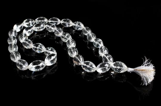 Diamond cut Sphatik kantha lingam beads