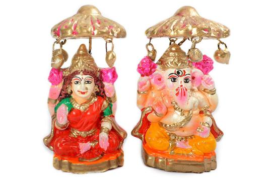 Diwali Ganesh Laxmi Clay Idols