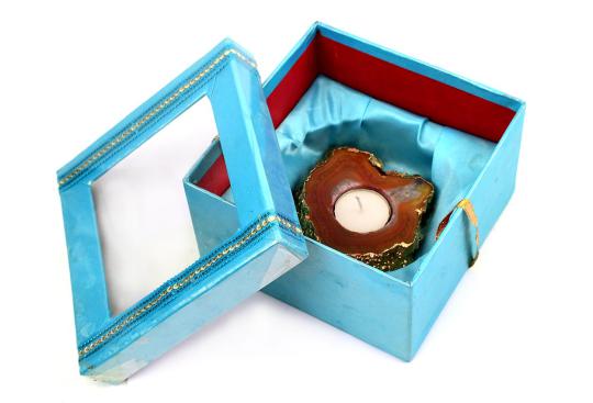 Creative Agate Gemstone Diya with wax candle