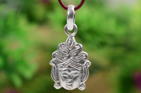 Durga Face Locket in pure silver