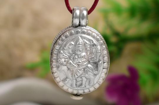 Durga Locket in Pure Silver - Design VIII