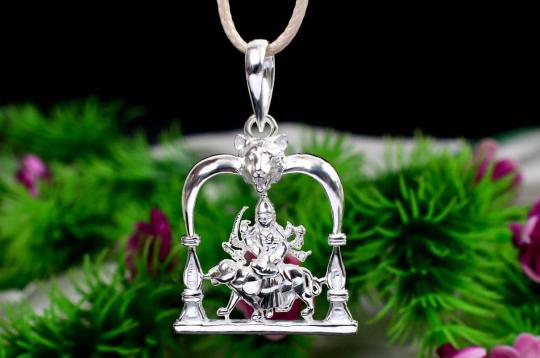 Durga Locket in pure silver - Design XVIII