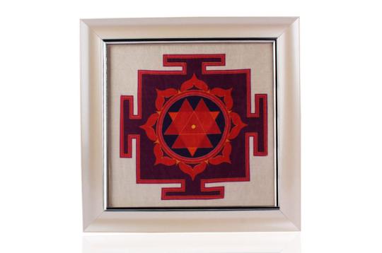 Durga Yantra on silk with frame