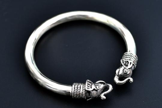 Elephant Headed Kada in Pure silver - I