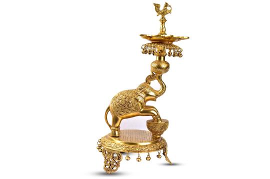 Elephant Diya in Brass - I