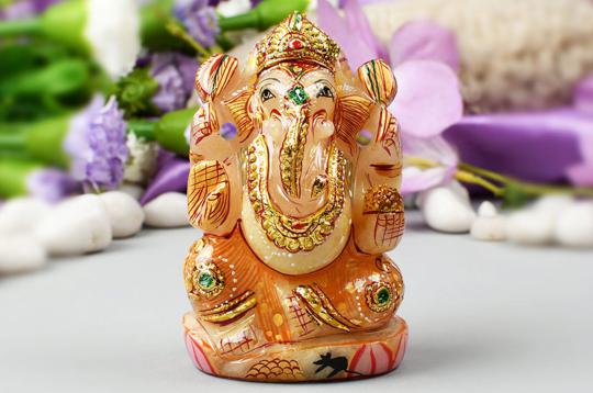 Exotic Ganesh Idol in Yellow Jade-334 gms
