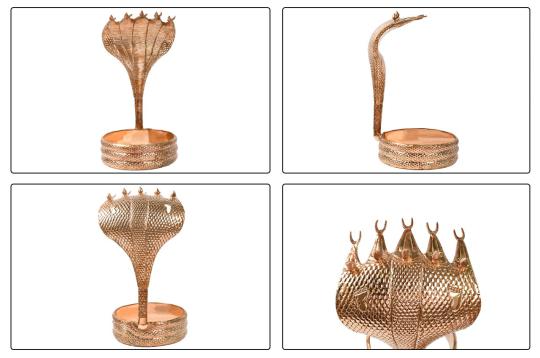 Five Headed Snake in Copper