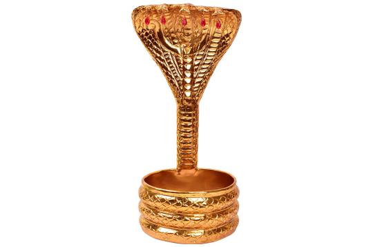 Five Headed Snake in gold plated Copper