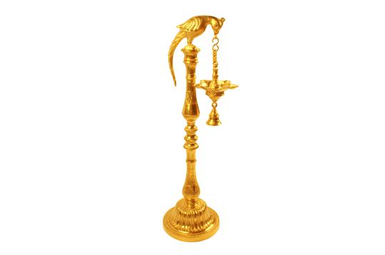 Five wicked Parrot Oil lamp in brass