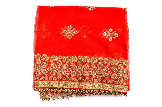 Floral Red Mata ki Chunri