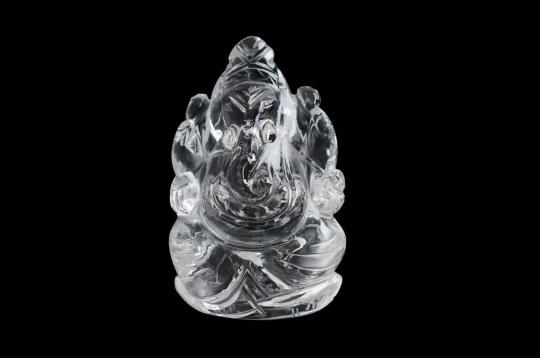 Ganesh Idol in pure quartz - 54 gms - I