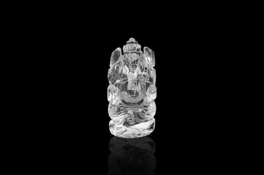 Ganesh Idol in pure quartz - 98 gms