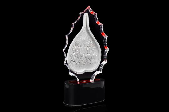 Ganesh Lakshmi in silver with Stand