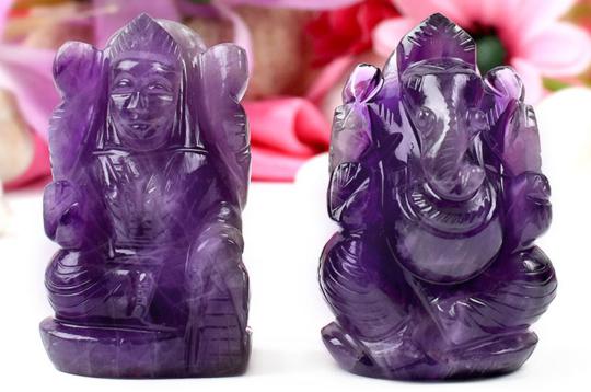 Ganesh Laxmi Pair in Amethyst-II