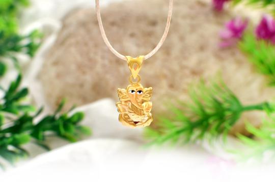 Ganesh Pendant in Gold - 1.1 gms - I