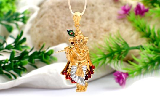 Ganesh Pendant in Gold - 5.8 gms