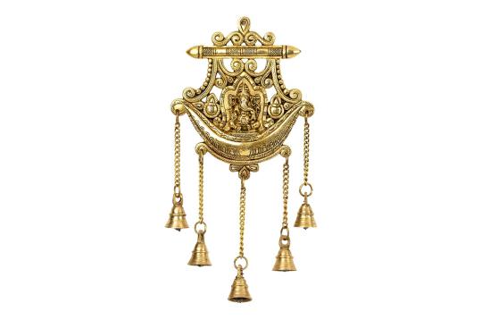 Brass Ganesha Wall Hanging with Bells