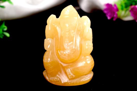 Ganesha in Yellow Jade - 67 gms