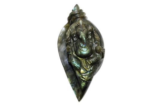 Ganesha Laxmi Shankh in Labradorite - 930 gms