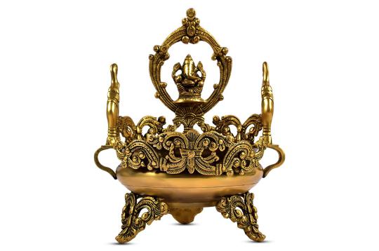 Ganesha Urli in Brass - I