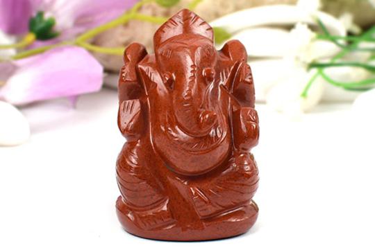 Ganeshji in Red Jasper - 140 gms - I