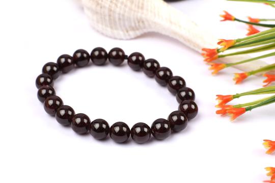 Garnet Round Bracelet - 10 mm