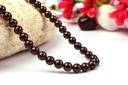 Garnet Round Mala - 9 mm