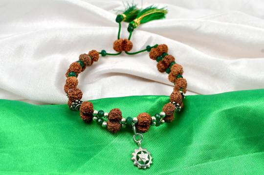 Gauri Shankar Rudraksha and Emerald Bracelet - I