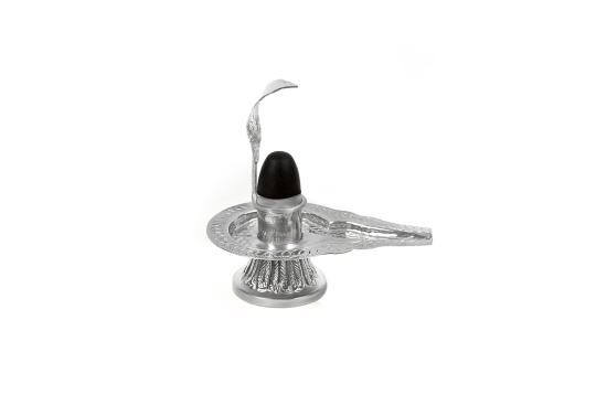 German Silver Yoni base with Black Narmada Lingam