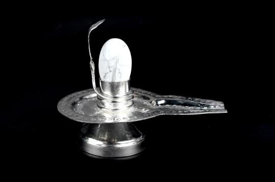 German Silver Yoni Base with Howlite Lingam