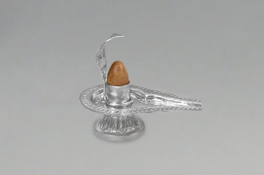 German Silver Yoni base with Narmada Lingam - V