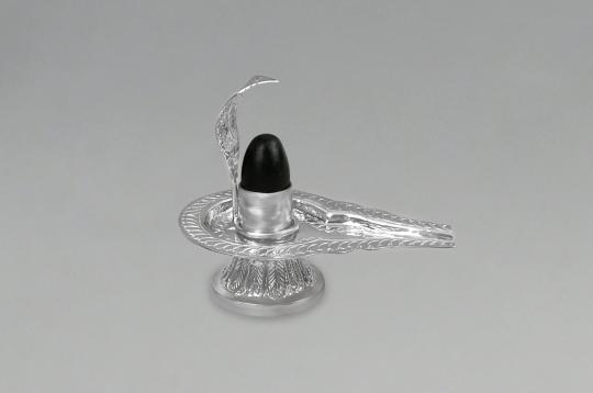 German Silver Yoni base with Black Narmada Lingam