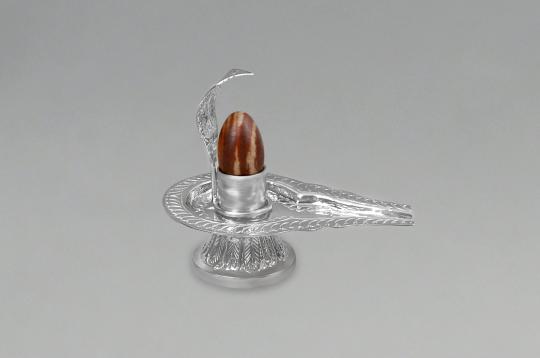 German Silver Yoni base with Narmada Lingam - XVI