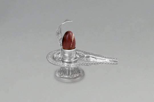 German Silver Yoni base with Narmada Lingam - XVII