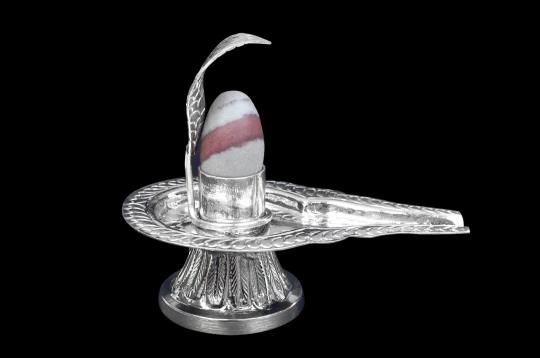 German Silver Yoni base with Narmada Lingam - XX