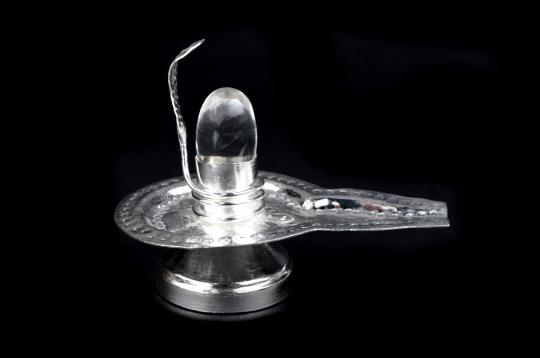 German Silver Yoni Base with Sphatik Lingam - II