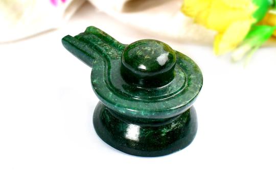 Green Jade Shivaling - 76 gms