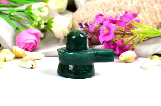 Green Jade Shivaling - 80 gms - I
