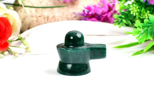 Green Jade Shivaling - 96 gms