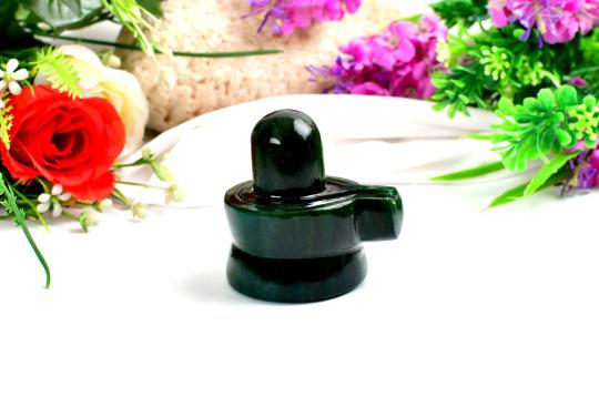 Green Jade Shivling - 204 gms