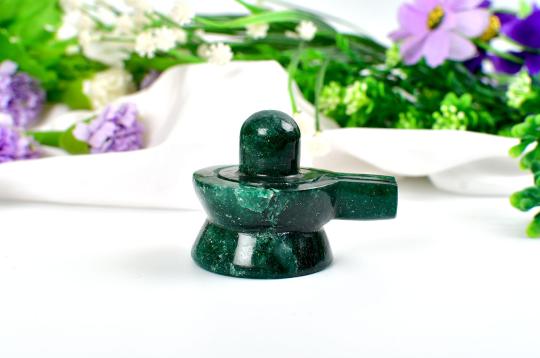 Green Jade Shivlinga - 121 gms