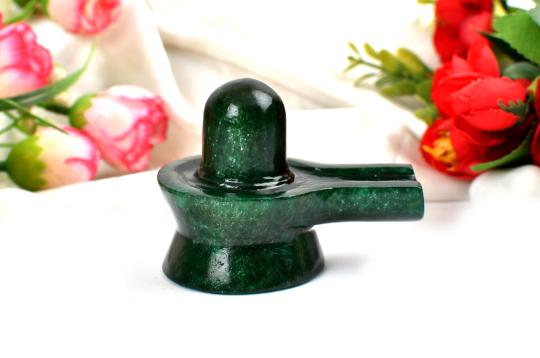 Green Jade Shivlinga - 132 gms