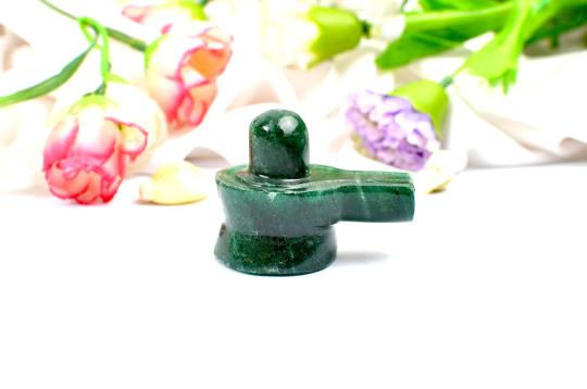 Green Jade Shivlinga - 60 gms - I