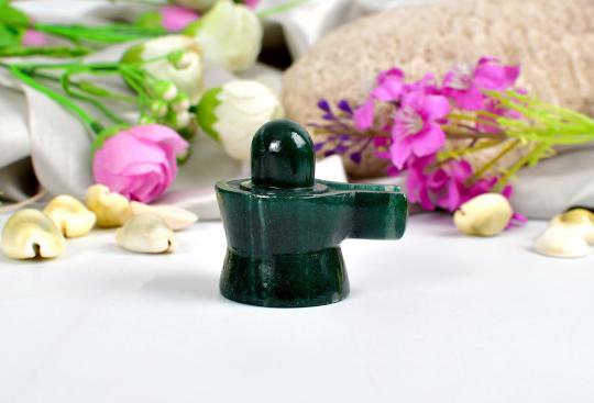 Green Jade Shivlinga - 77 gms