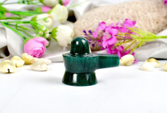Green Jade Shivlinga - 79 gms - I