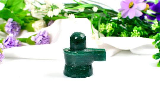 Green Jade Shivlinga - 84 gms - I