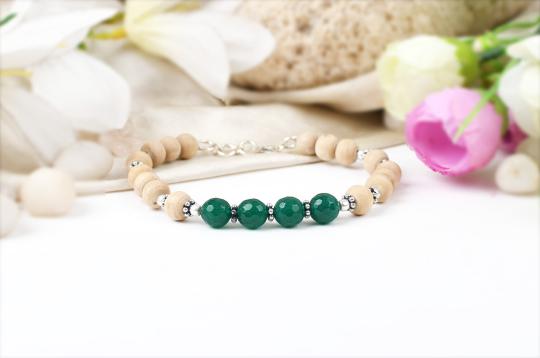 Green Onyx and Tulsi Bracelet