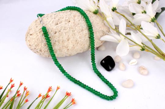 Green Onyx Necklace - Elliptical beads